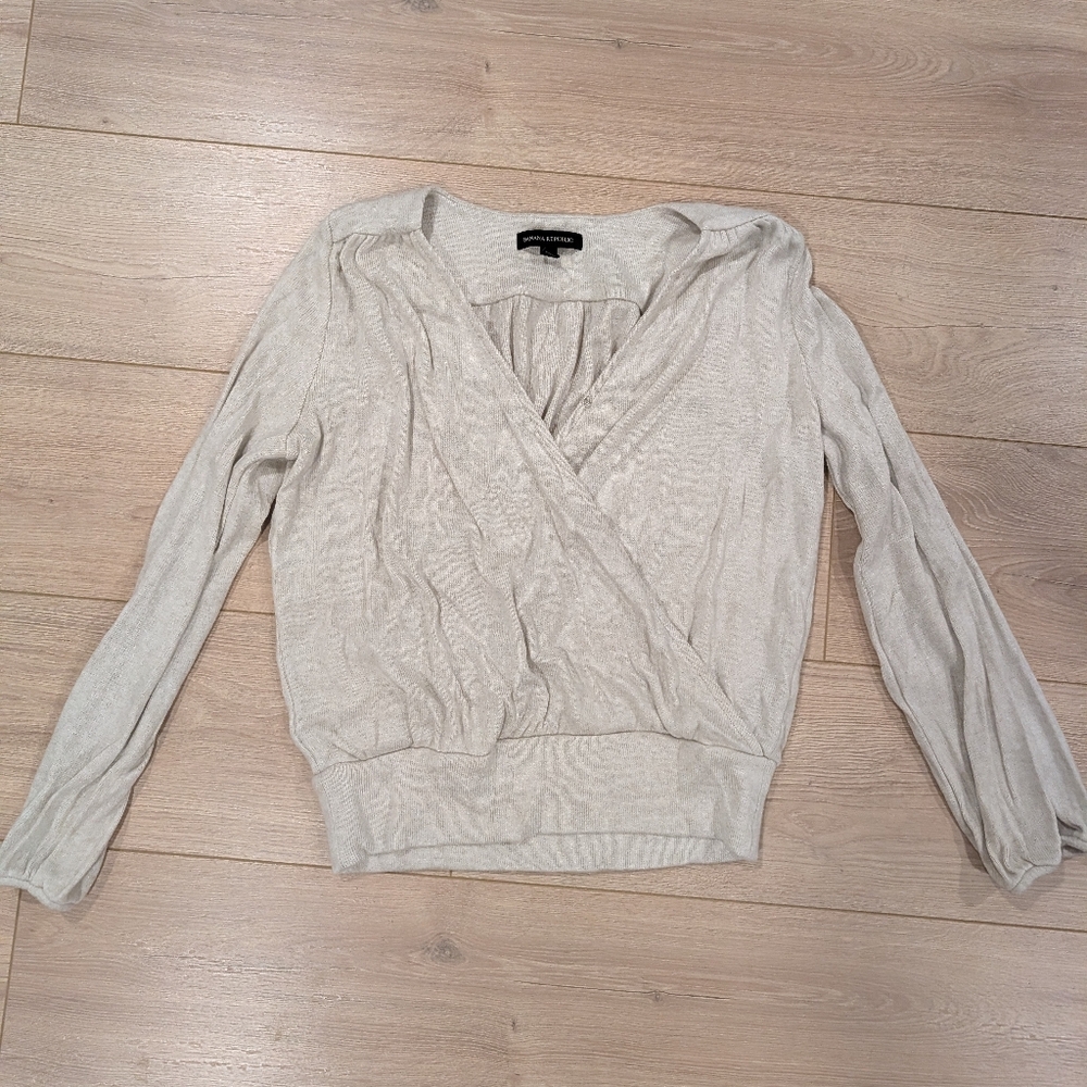 Banana Republic Oatmeal Wrap Sweater